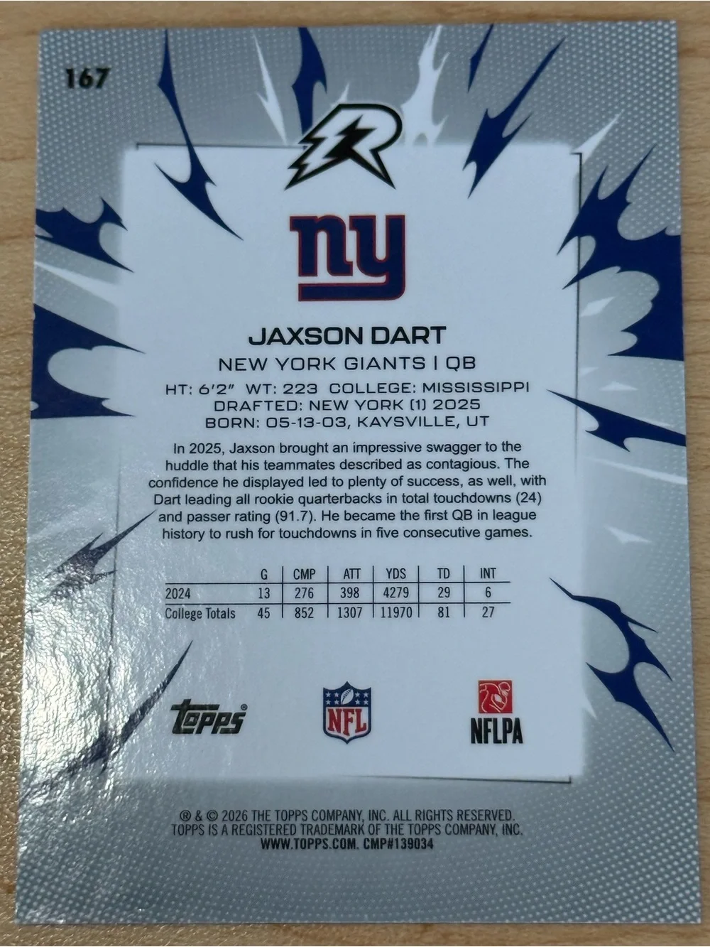 2026 Topps Resurgence #167 Jaxson Dart